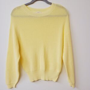 Wilfred Yellow Knit Sweater XXS Drop Shoulder Long Sleeve Rayon Nylon